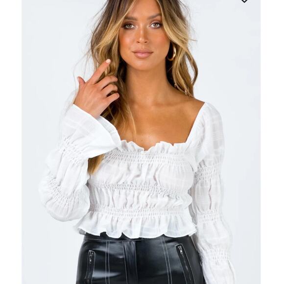 Princess Polly White Jolee Crop Top - Picture 1 of 9